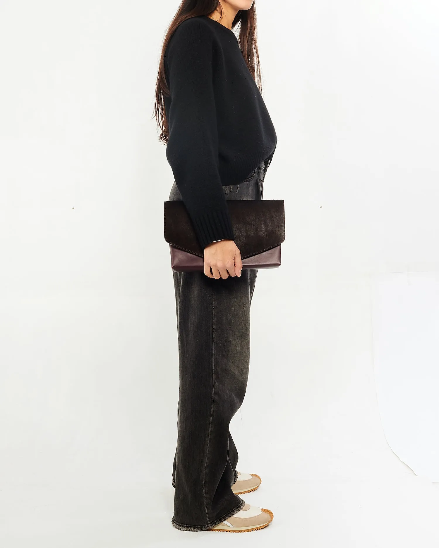 Maison Margiela Burgundy Pony Hair Clutch