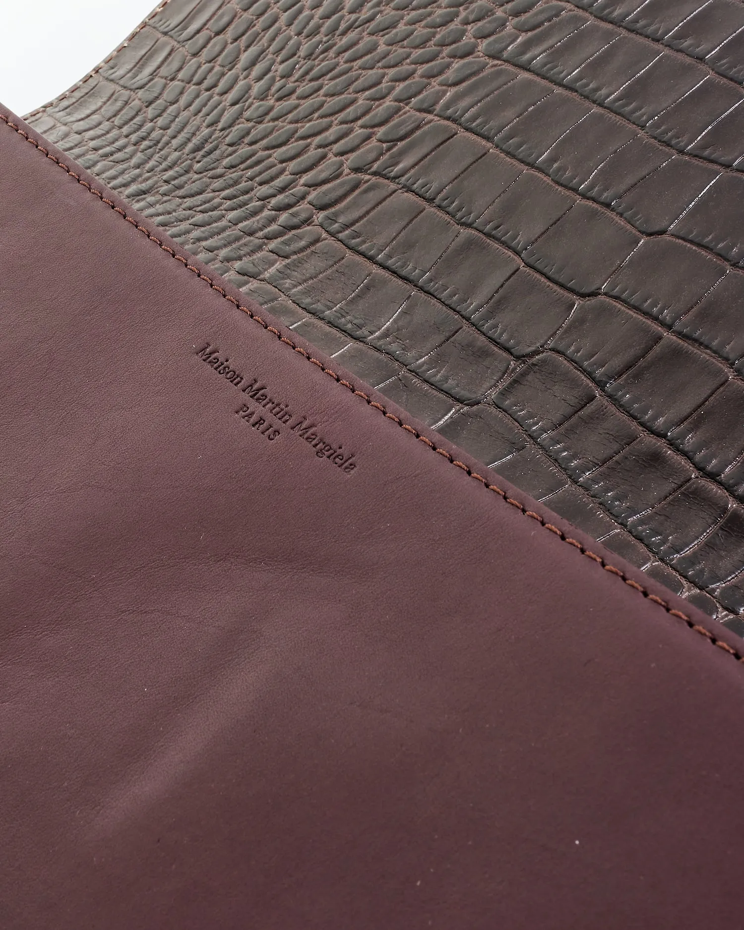Maison Margiela Burgundy Pony Hair Clutch