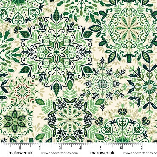 Makower | Enchanted | Christmas Snow Crystal | Green
