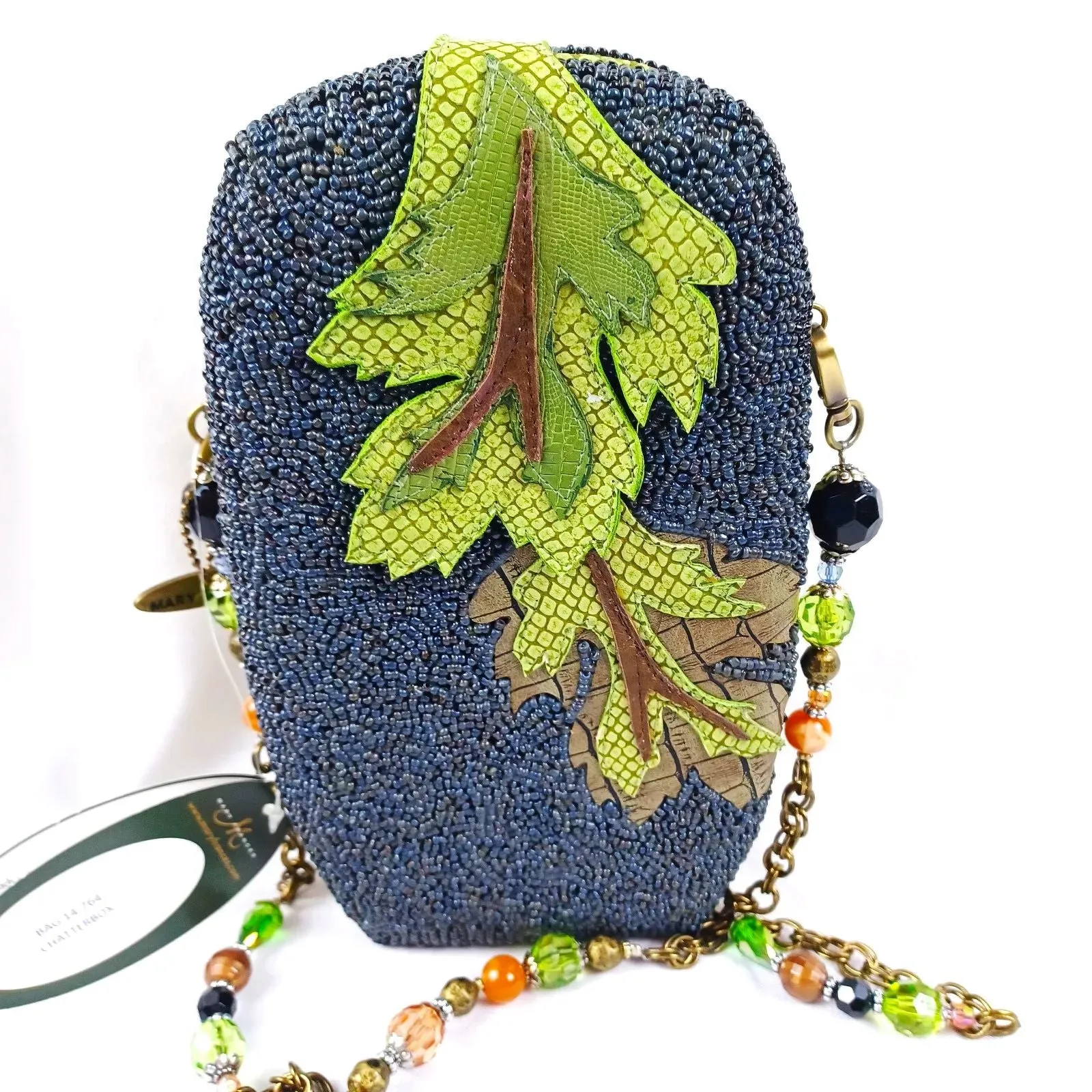 Mary Frances Chatterbox Bird Parrot Green Special Beaded Bag Handbag Purse NEW