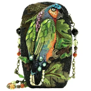 Mary Frances Chatterbox Bird Parrot Green Special Beaded Bag Handbag Purse NEW