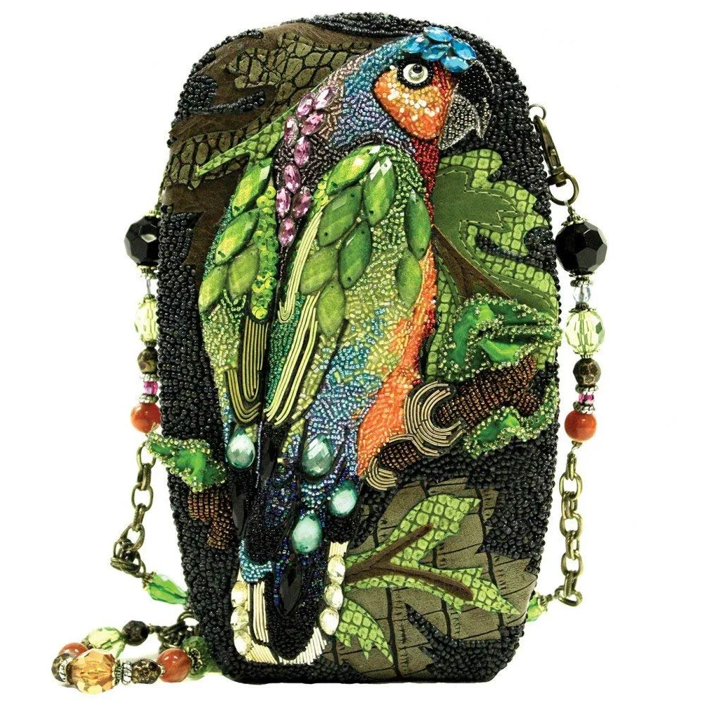 Mary Frances Chatterbox Bird Parrot Green Special Beaded Bag Handbag Purse NEW