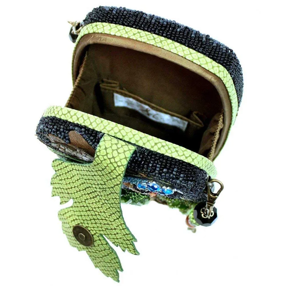 Mary Frances Chatterbox Bird Parrot Green Special Beaded Bag Handbag Purse NEW