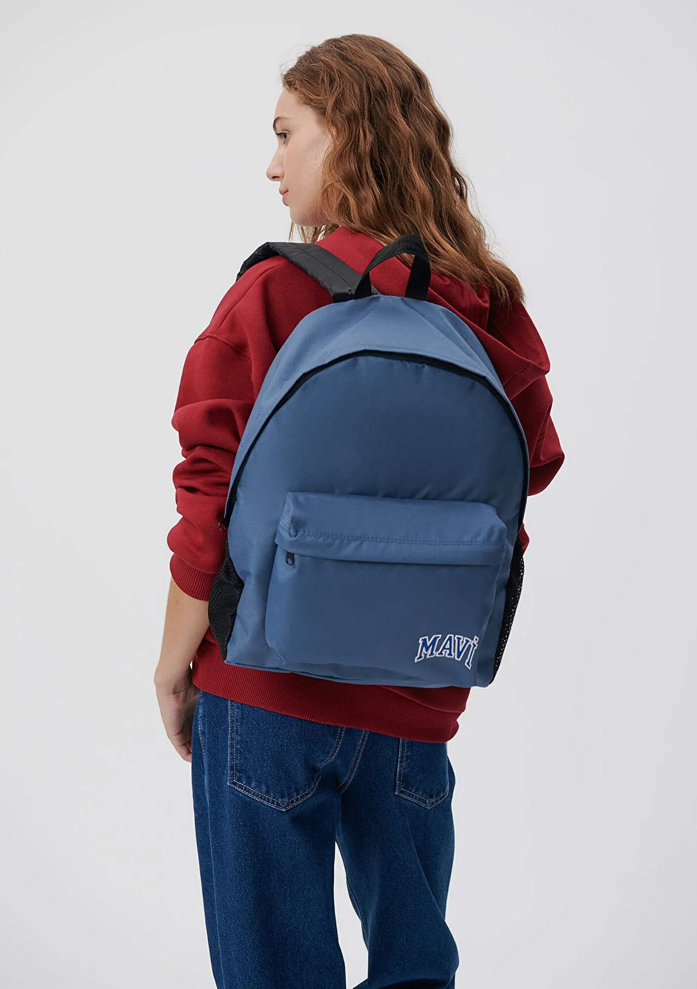 Mavi Logo Printed Blue Backpack