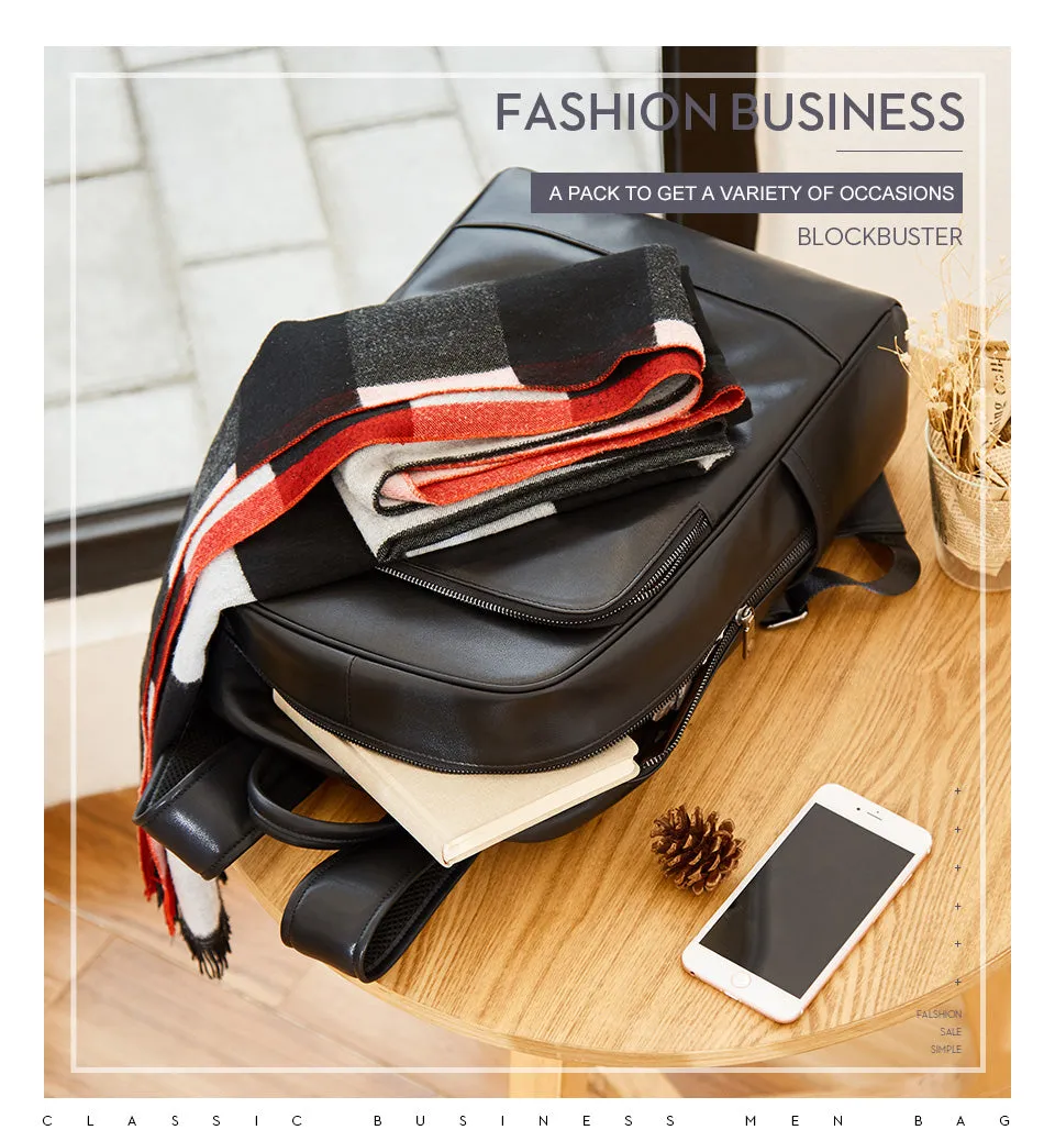 Men's Genuine Leather Backpack..