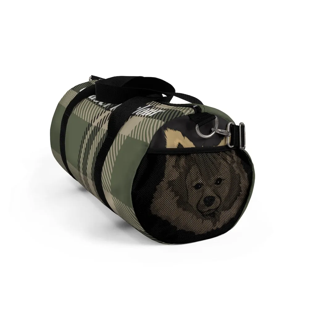 Military Green Pom Head Duffle Bag