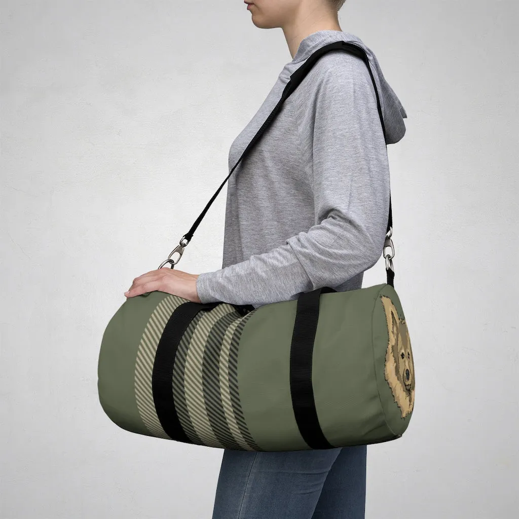 Military Green Pom Head Duffle Bag