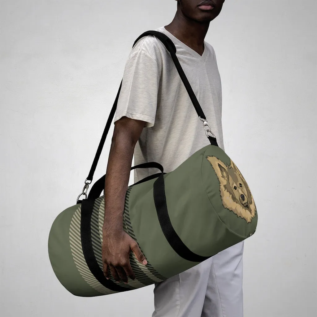 Military Green Pom Head Duffle Bag
