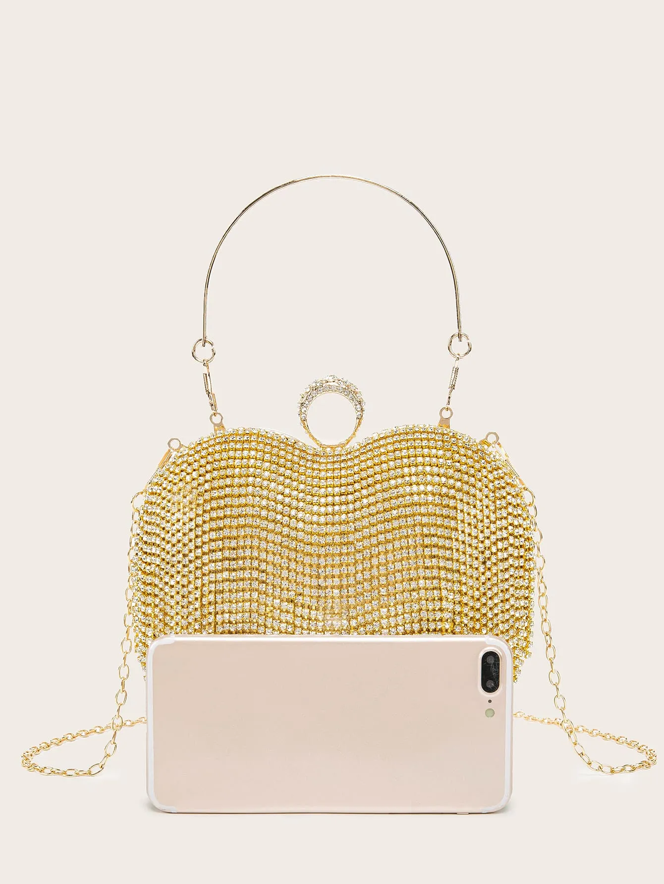 Mini Rhinestone Decor Chain Evening Bag