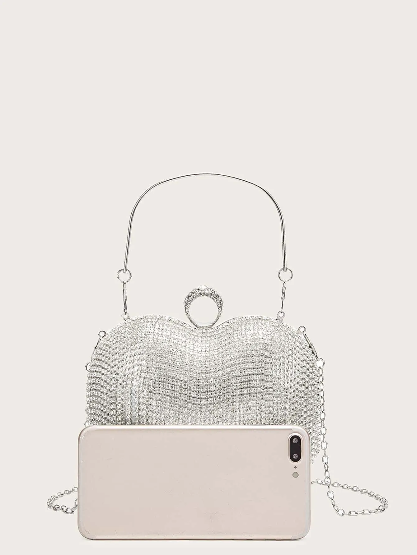 Mini Rhinestone Decor Chain Evening Bag