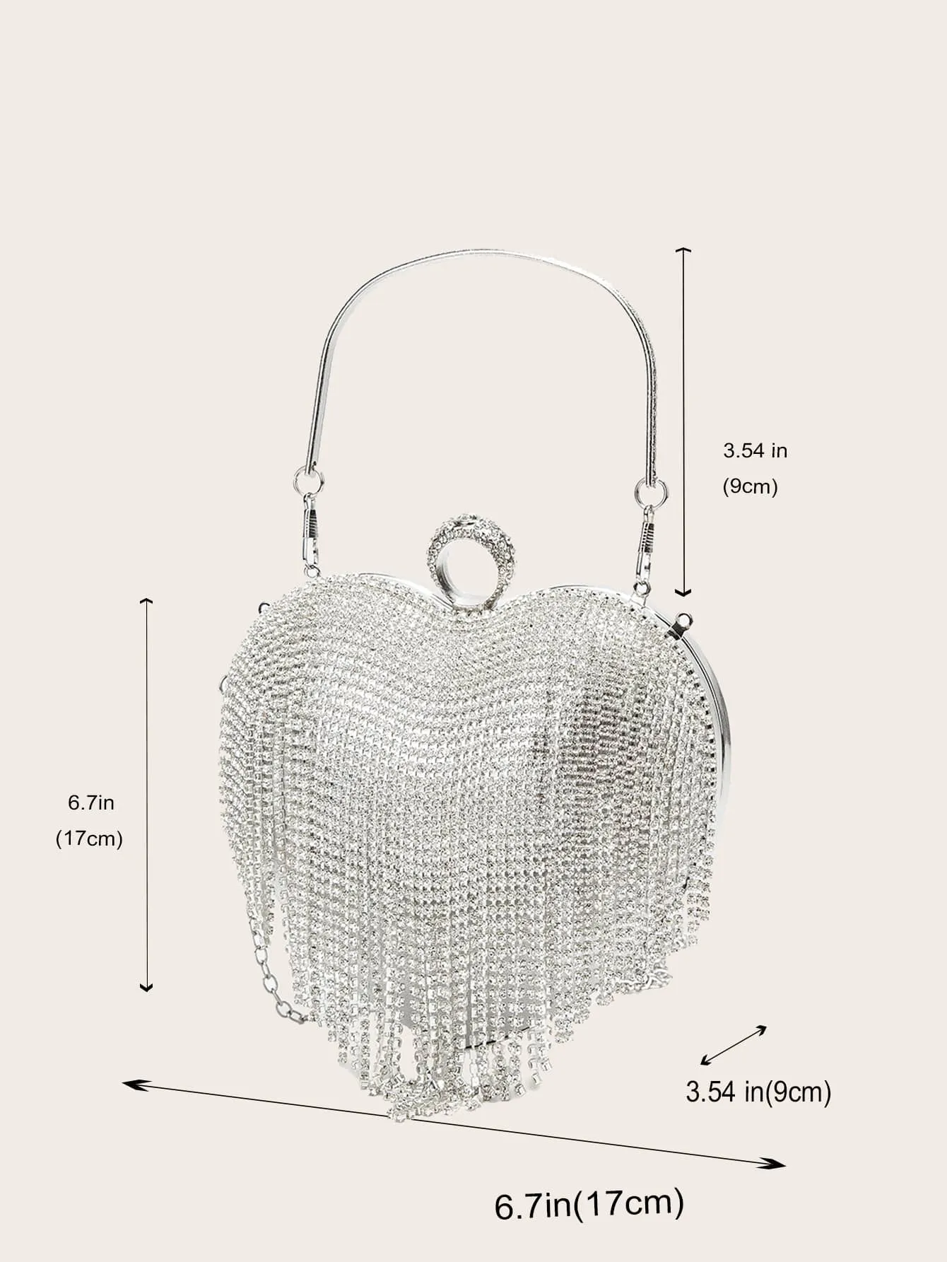 Mini Rhinestone Decor Chain Evening Bag