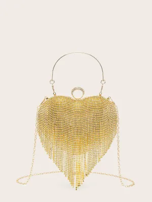 Mini Rhinestone Decor Chain Evening Bag