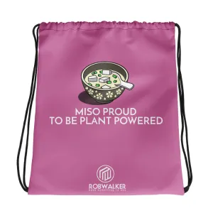 Miso Proud to be Plant based Drawstring Bag-Pink