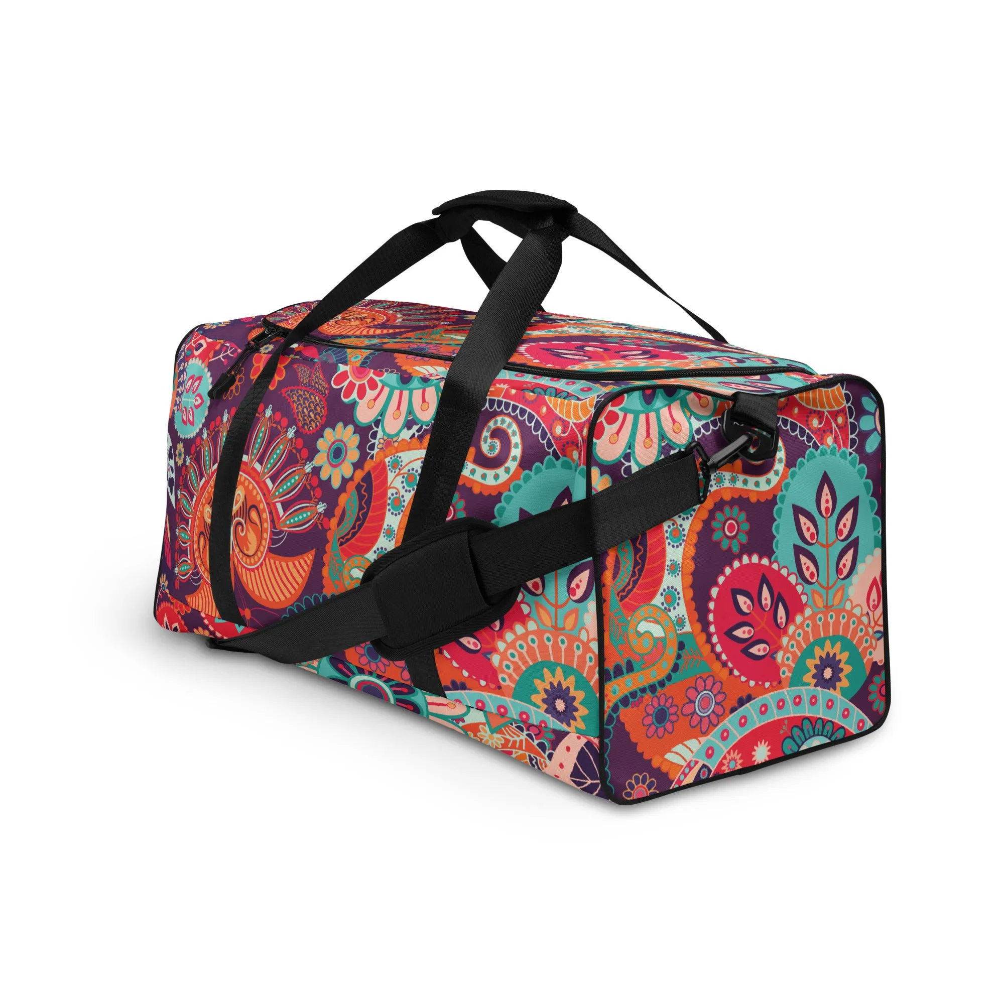 Multicolor Floral Tribe - Sustainably Made Duffle Bag