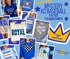 MYSTERY KC BASEBALL TEE OR SWEATSHIRT SALE FINAL SALE