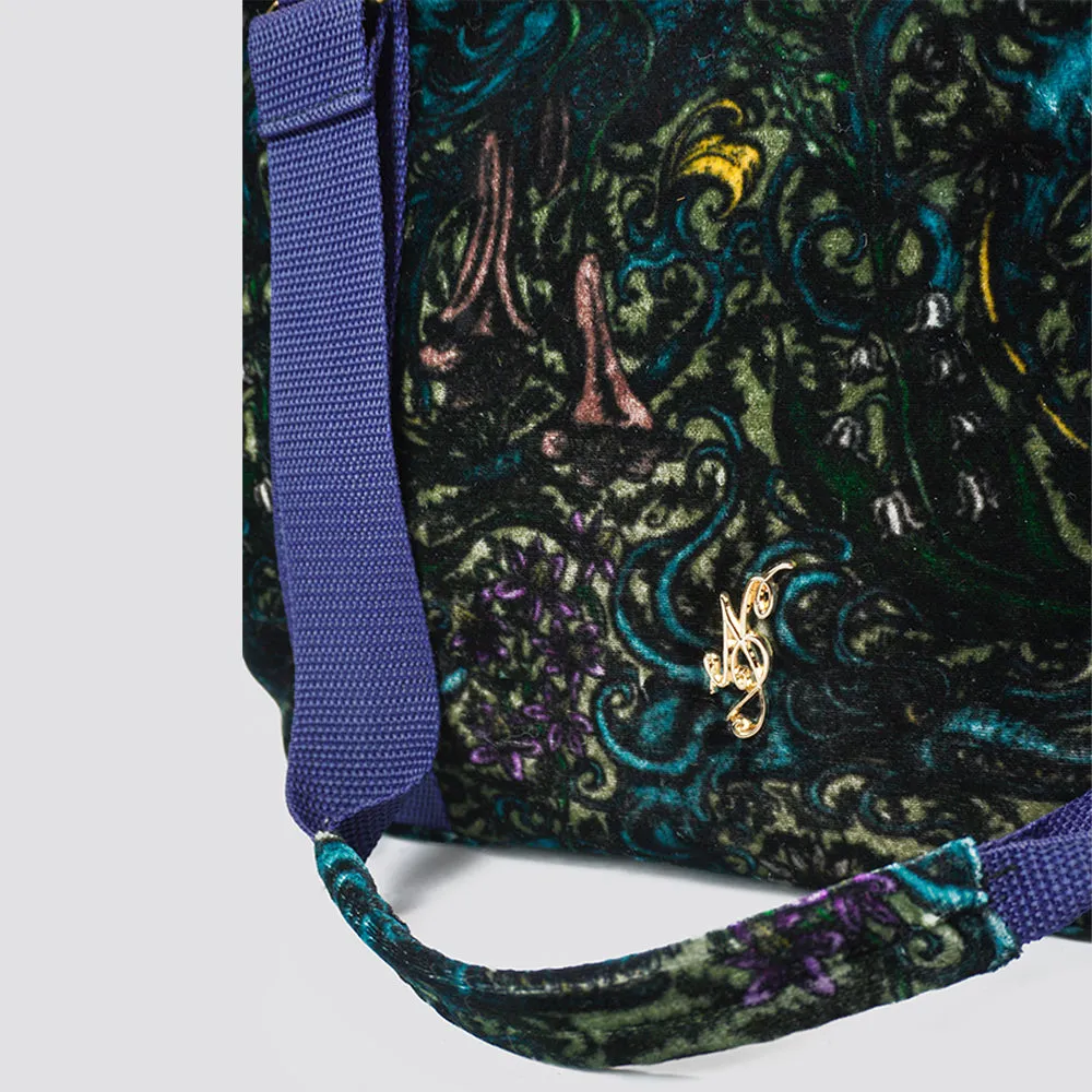 Natasha Silk Velvet Tote Bag in Dragon Print