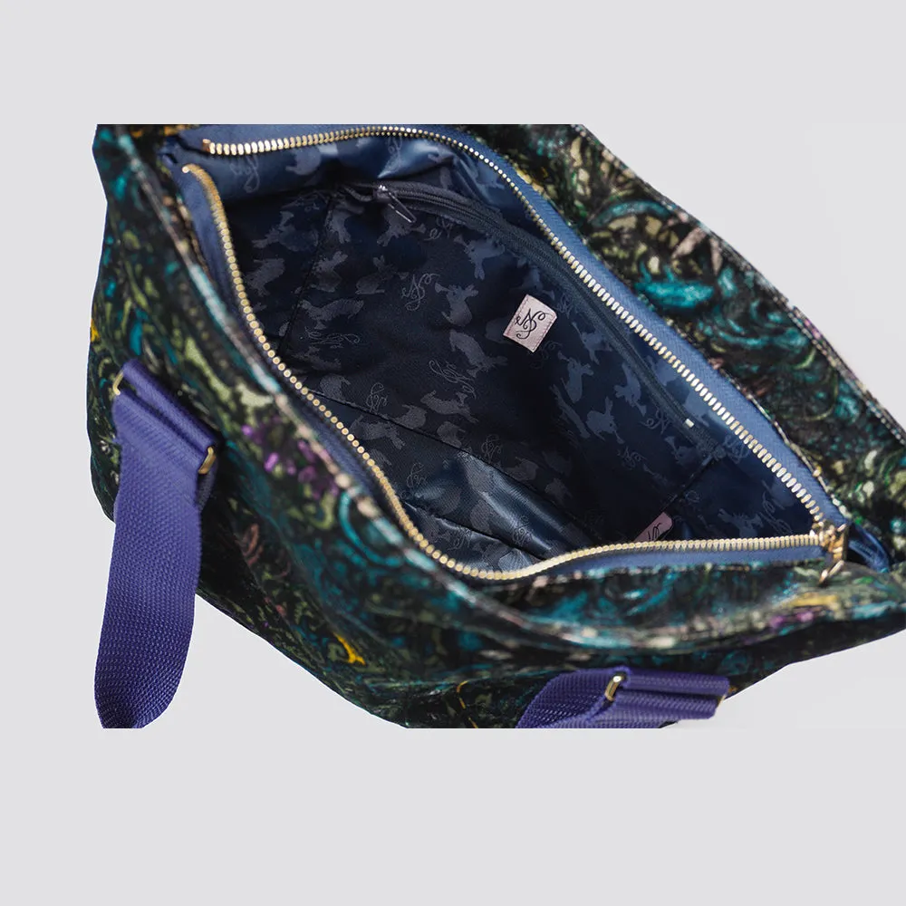 Natasha Silk Velvet Tote Bag in Dragon Print
