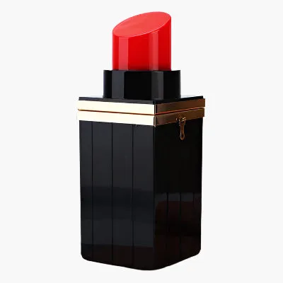 Natasha – Unique Lipstick Shaped Hard Shell Clutch with Glossy Finish