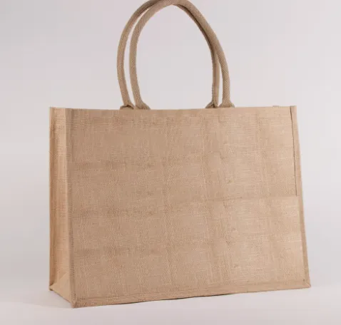 Navy Blue Jute Pocket Tote