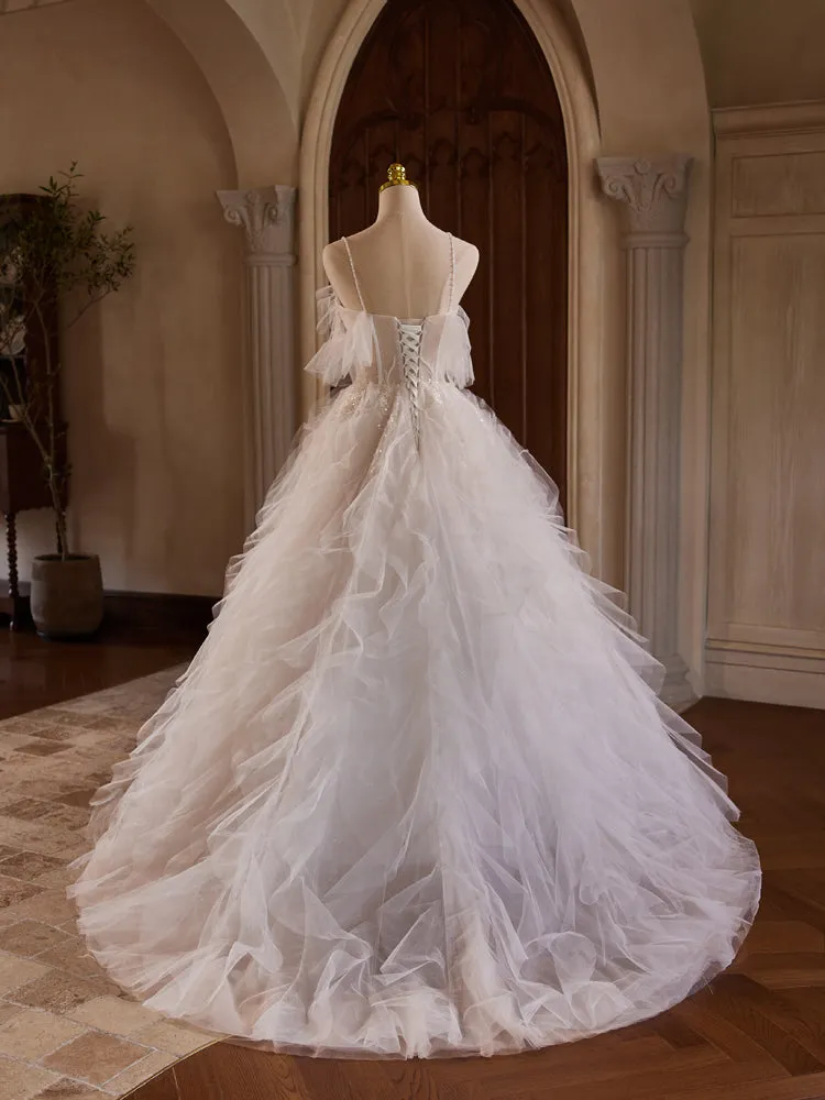 New Arrival Spaghetti Straps Off-the-shoulder Bridal Gown