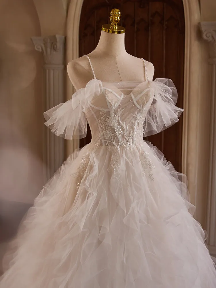 New Arrival Spaghetti Straps Off-the-shoulder Bridal Gown