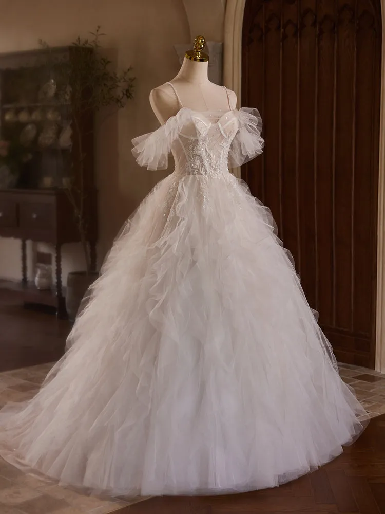 New Arrival Spaghetti Straps Off-the-shoulder Bridal Gown