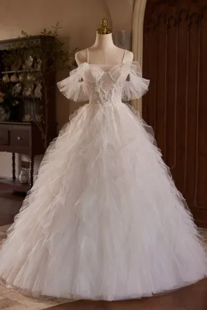 New Arrival Spaghetti Straps Off-the-shoulder Bridal Gown