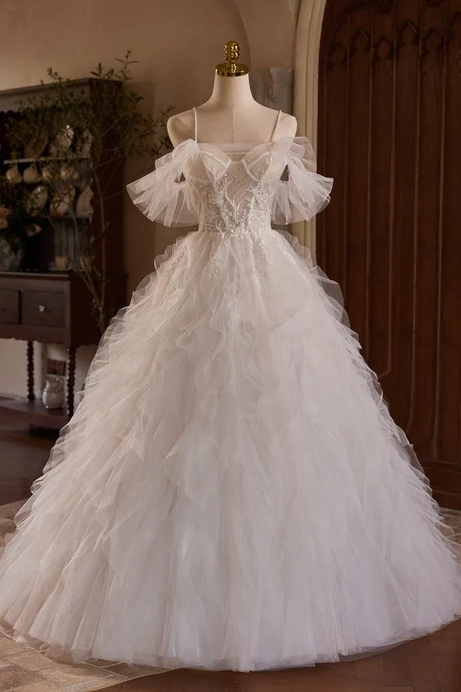 New Arrival Spaghetti Straps Off-the-shoulder Bridal Gown