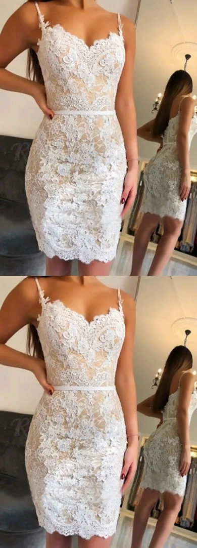 New Arrival Sweetheart Mermaid Lace Homecoming Dresses Short Party Dress, SH420
