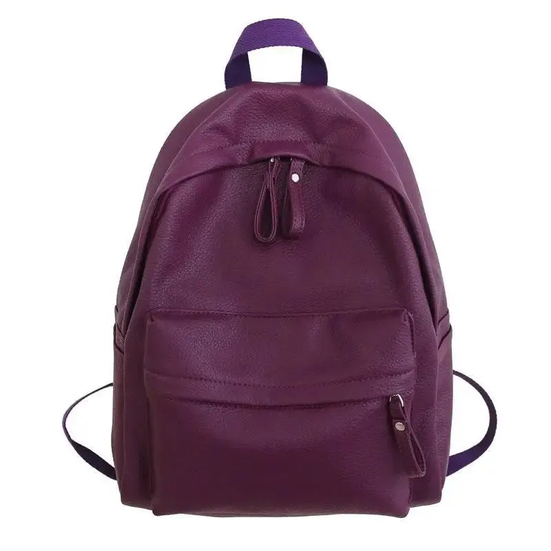 New Fashion Backpack Laptop Shoulder Bag PU Leather Travel Women Backpacks College Student Book School Bags For Teenage Girls