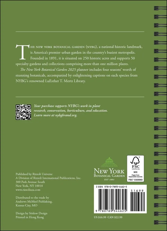 New York Botanical Garden 12-Month 2025 Planner