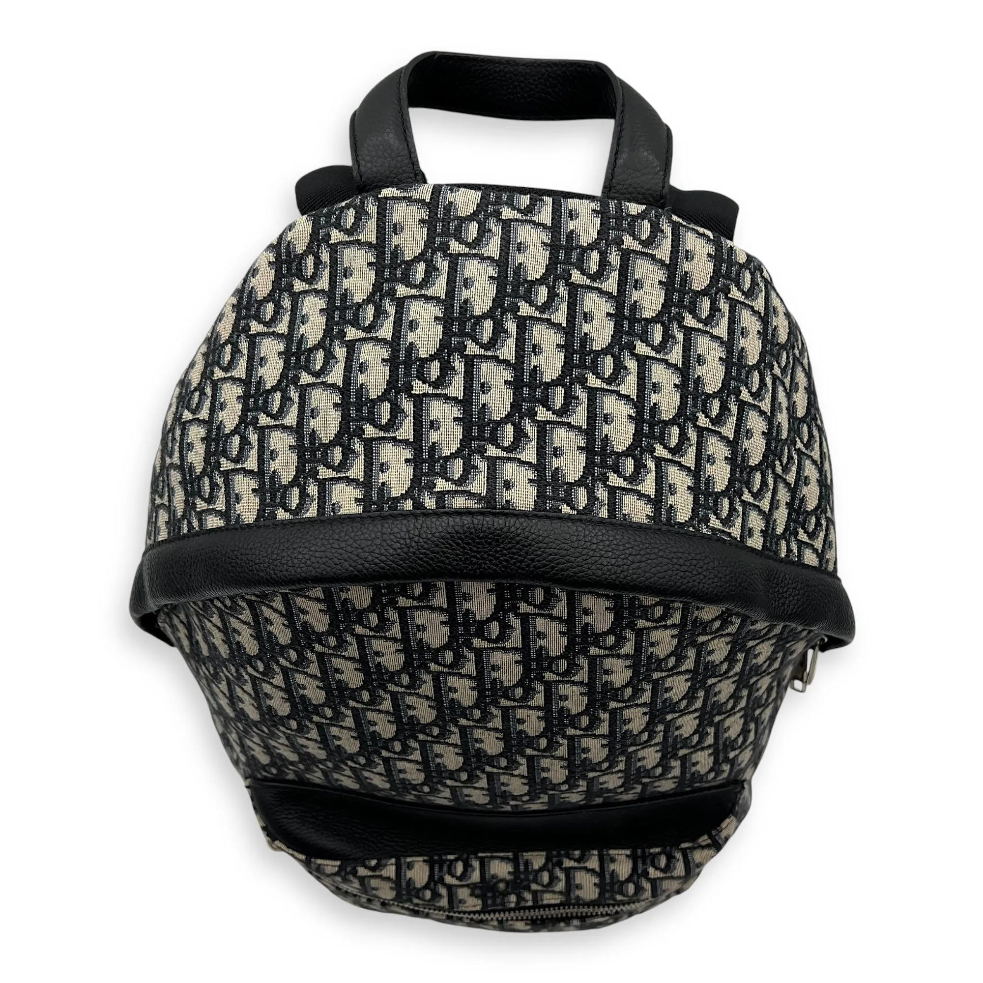 Oblique Backpack Blue in Canvas, Silver hardware