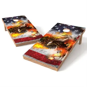 Official Size 2x4 Eagle Fire Cornhole Game