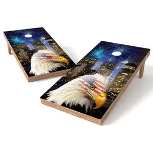 Official Size 2x4 Eagle Twin Towers Liberty Cornhole Game