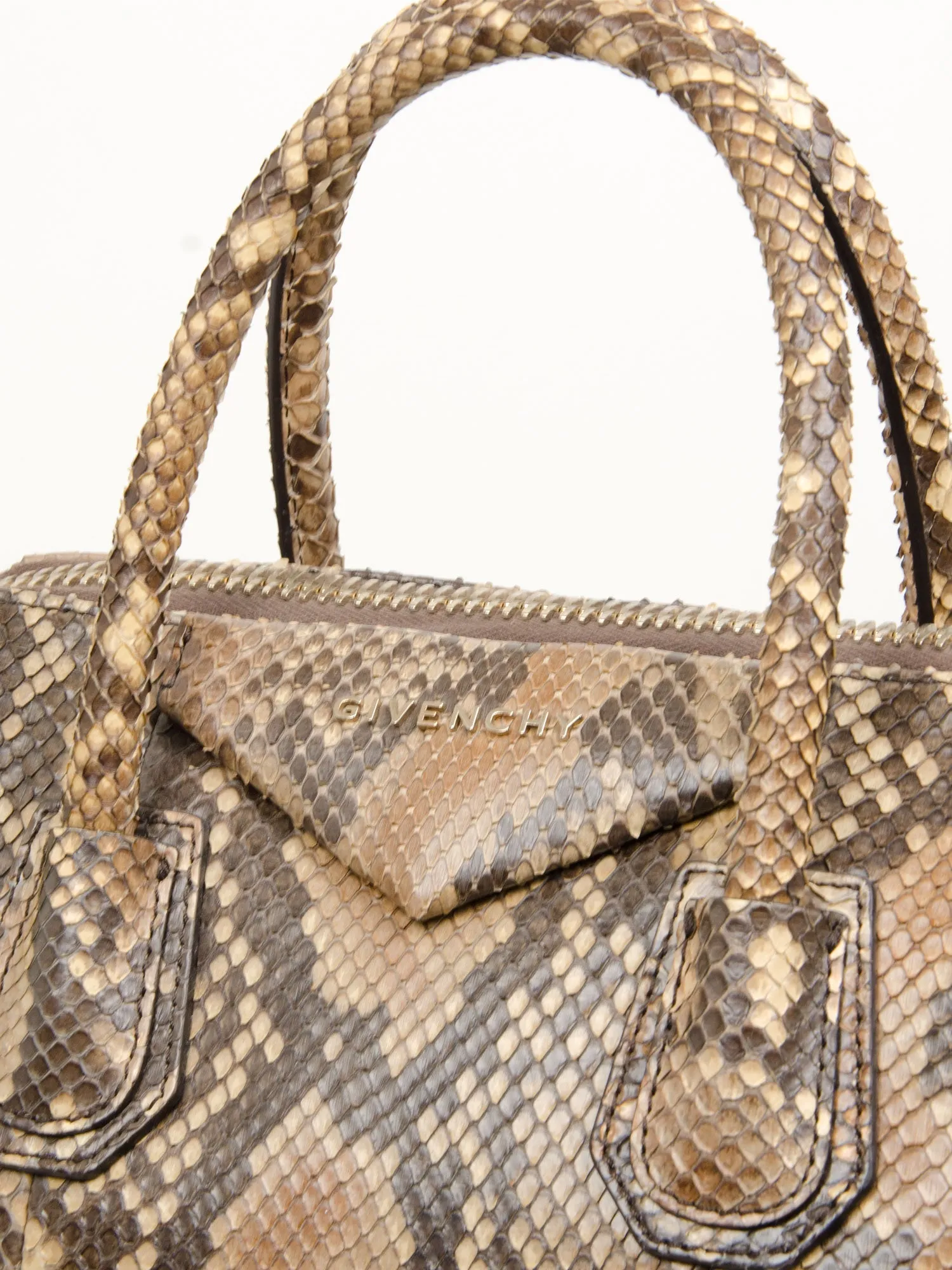 Olive Green Snakeskin Antigona Bag
