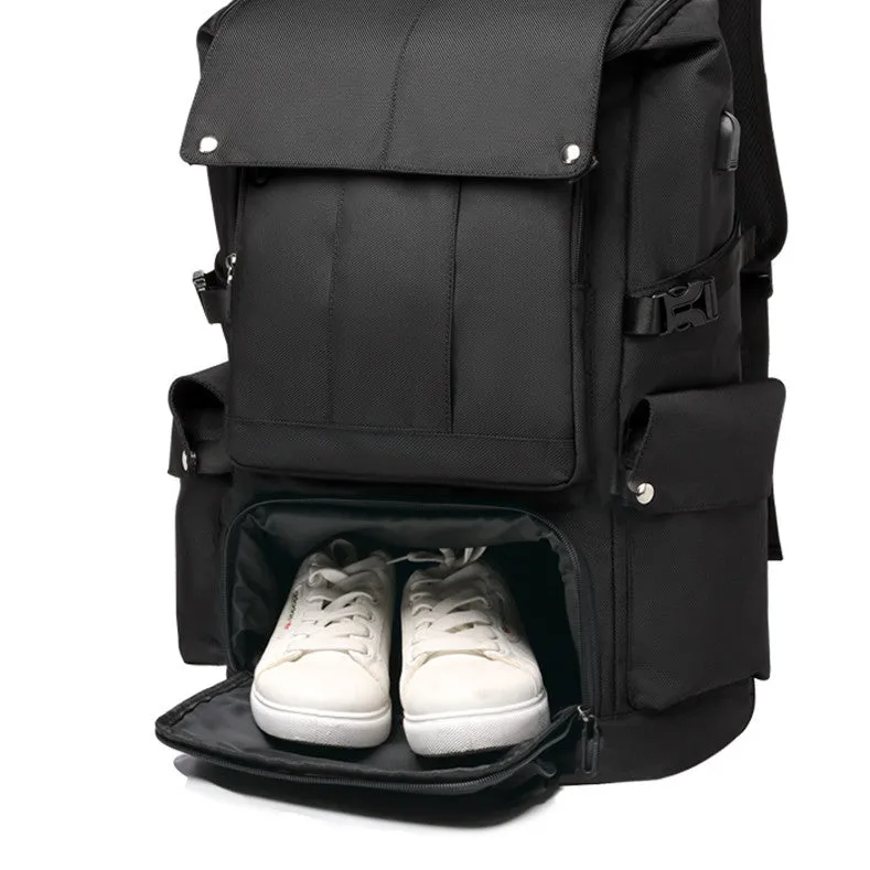 Outdoor Mountaineering Leisure Business Trip Luggage Backpack (Black)