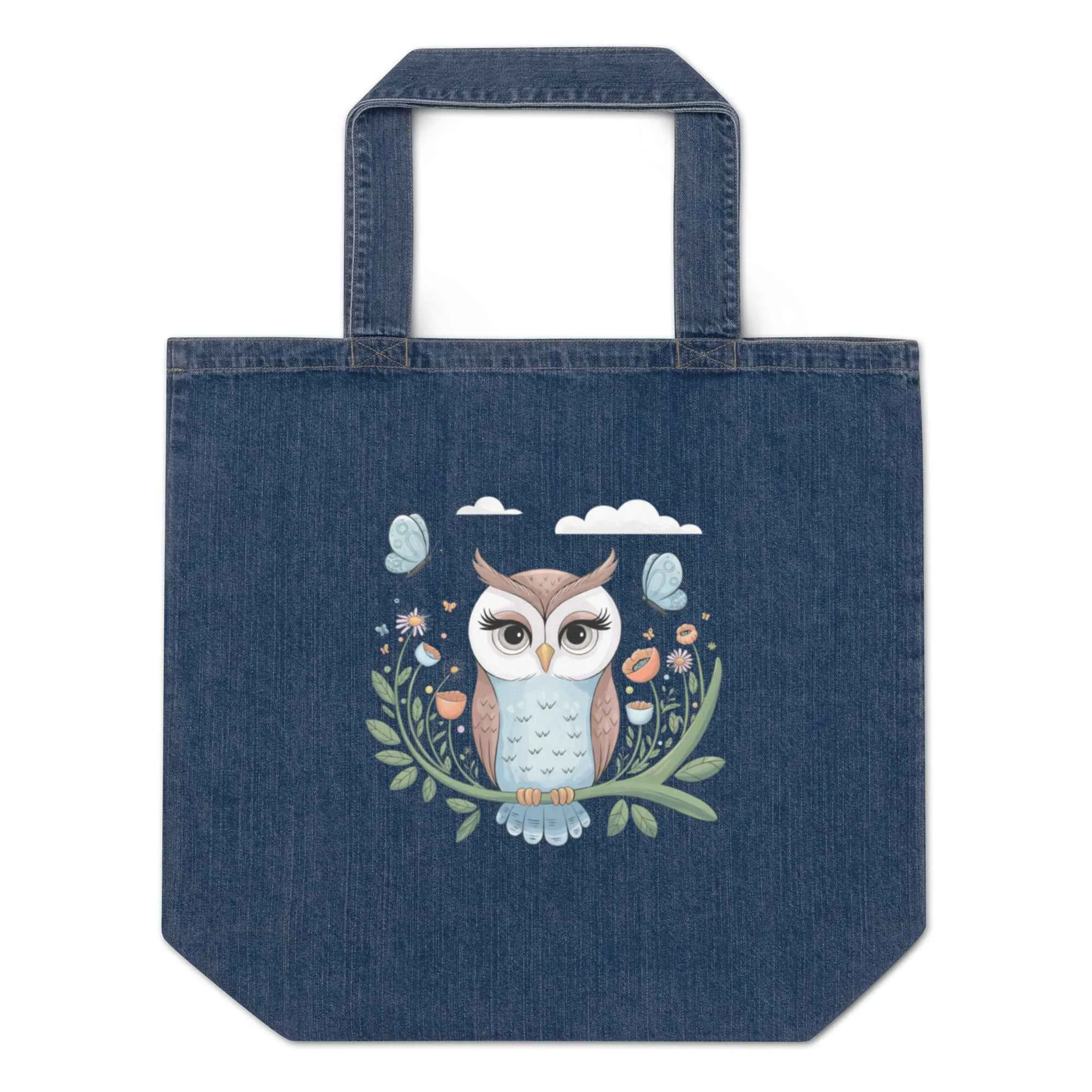 Owl Organic Denim Tote Bags - Durable & Sustainable Fashion