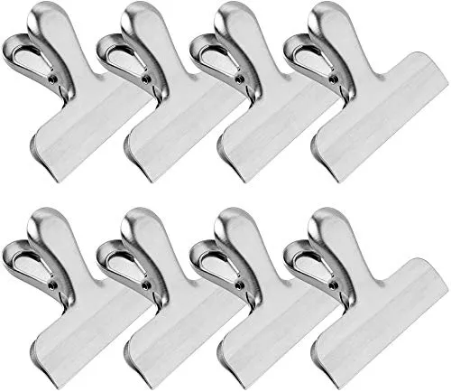Pack of 8 Metal Food Bag Clips Size 3 Inch