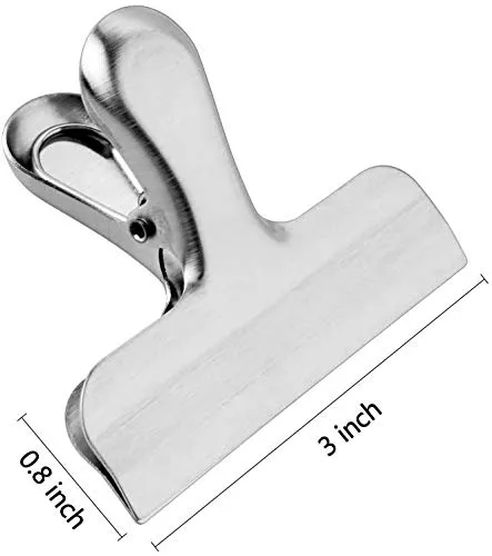 Pack of 8 Metal Food Bag Clips Size 3 Inch