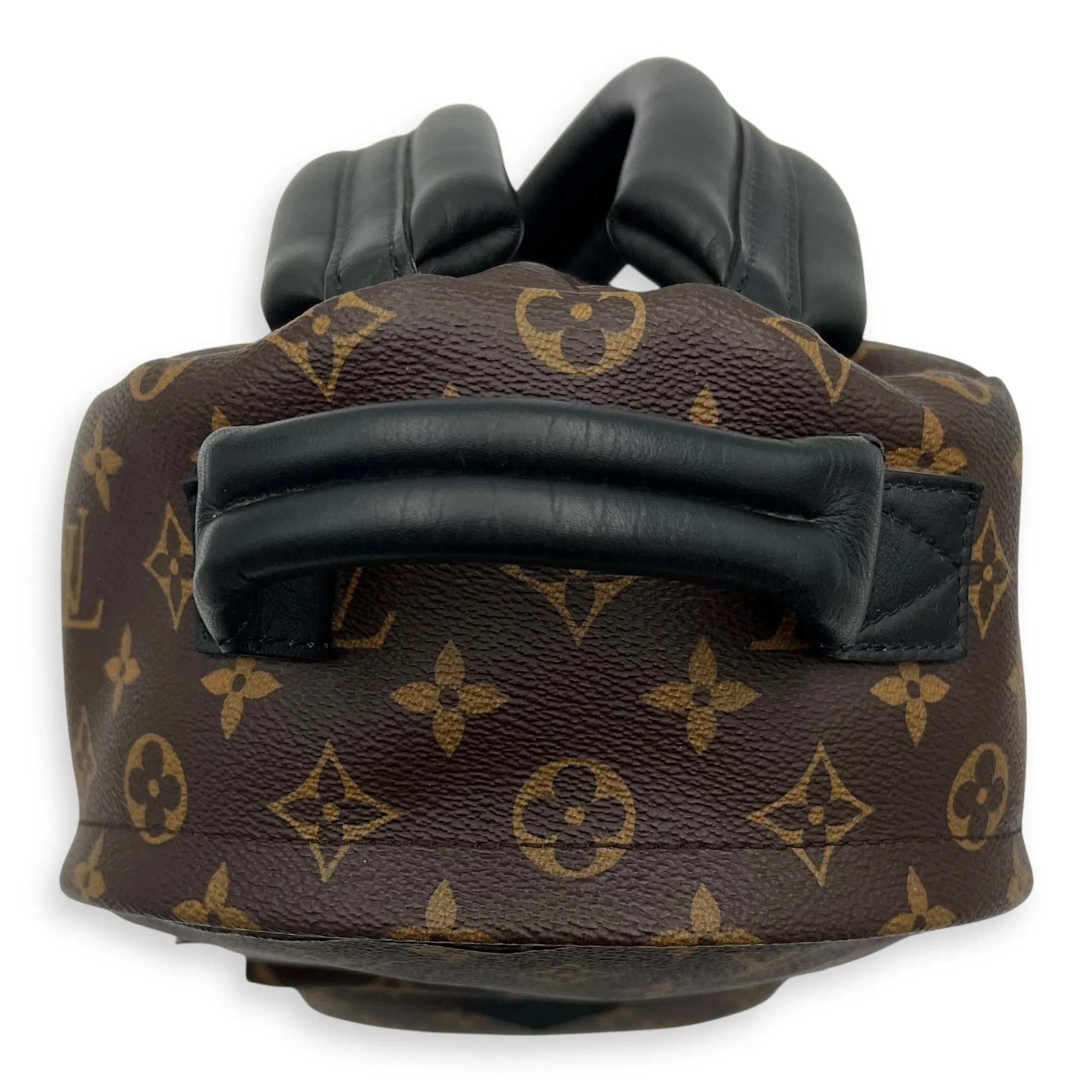Palm Springs Backpack PM Brown in Monogram Coated Canvas, Gold hardware