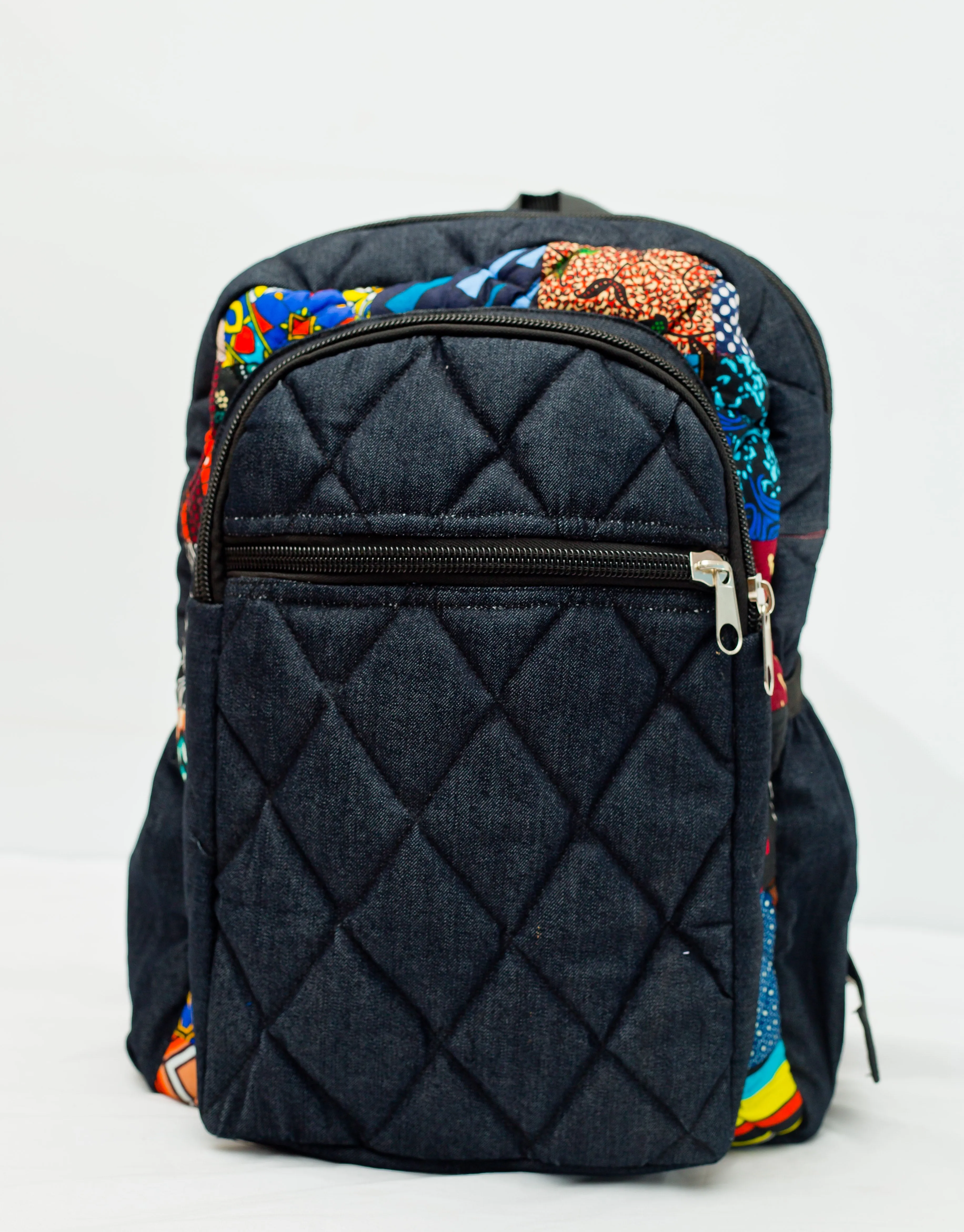 Patchwork school backpack