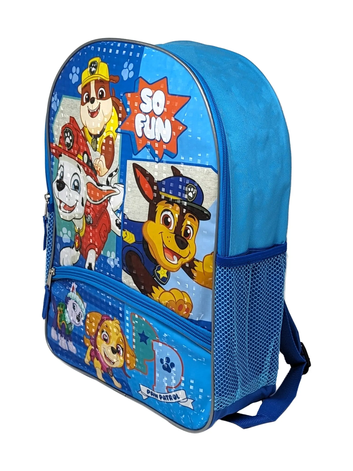 Paw Patrol Backpack 16" Chase Marshall Rubble Front Pocket