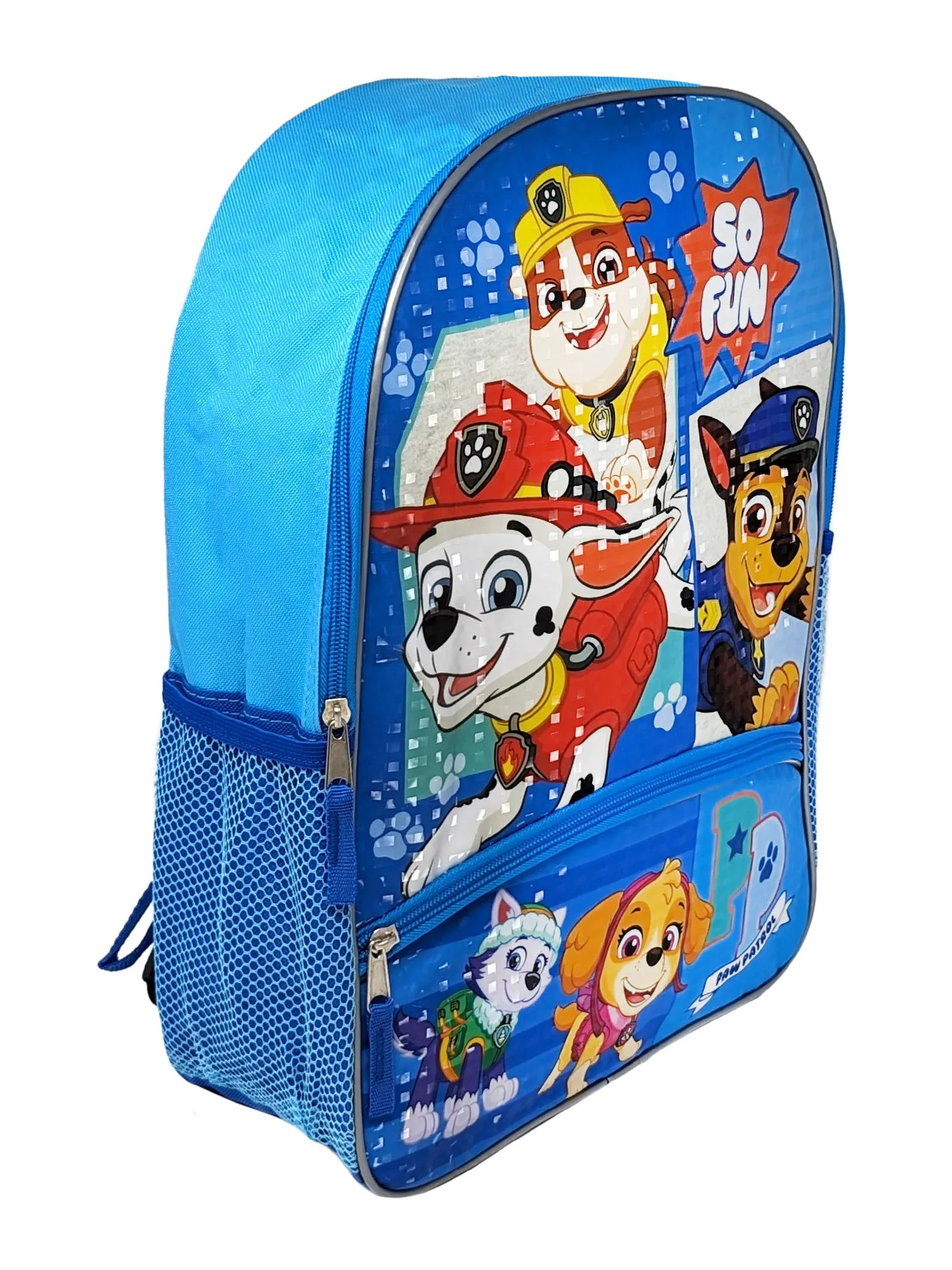 Paw Patrol Backpack 16" Chase Marshall Rubble Front Pocket