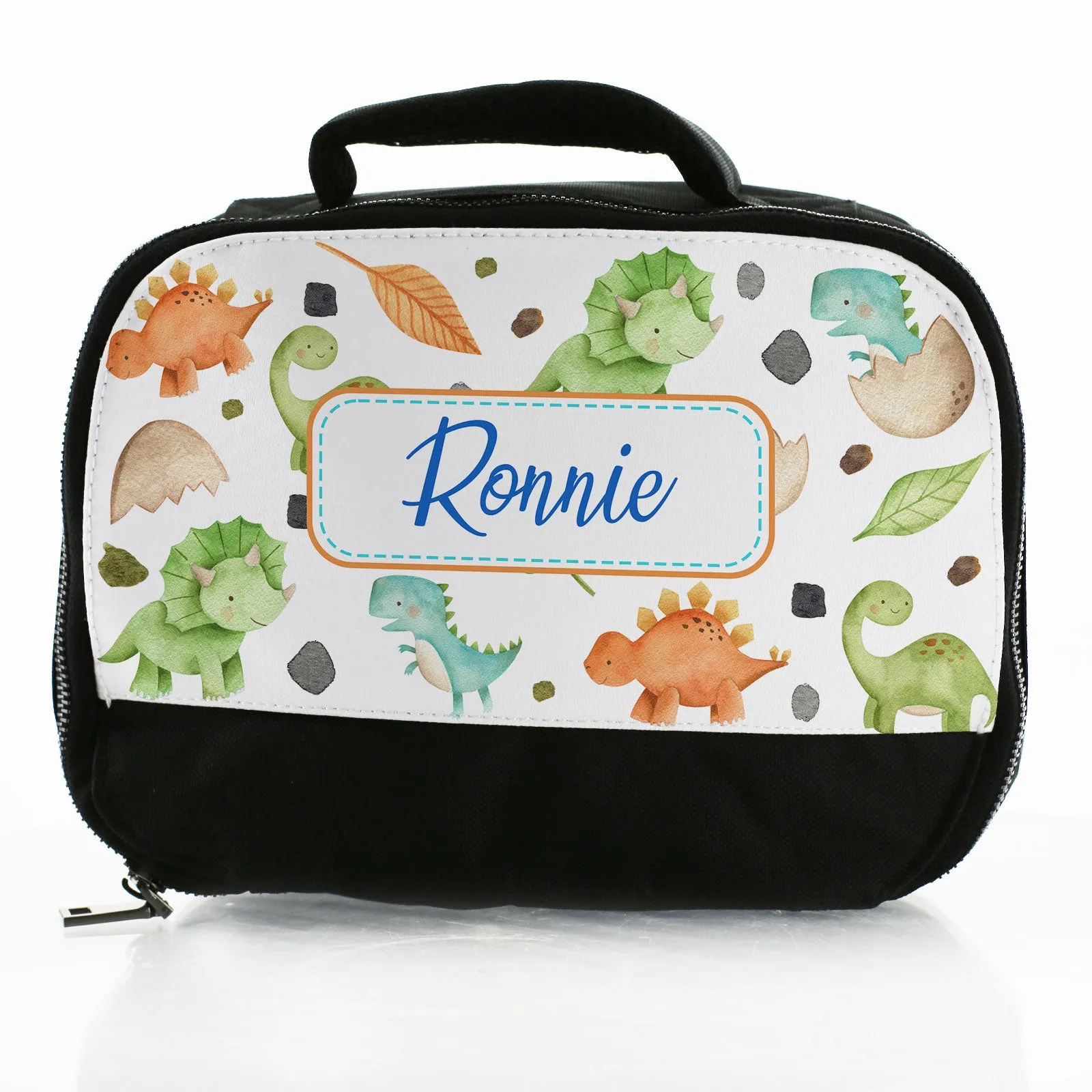 Personalised Lunch Bag with Cute Dinosaurs & Custom Name