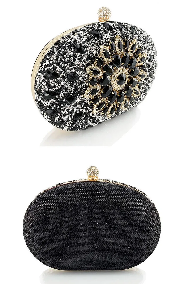 Pink Artificial Diamond Evening Clutch