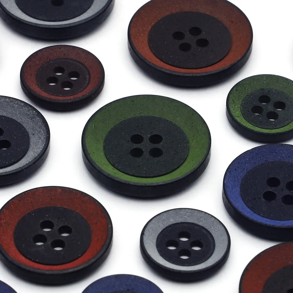 Plastic Button Red & Black