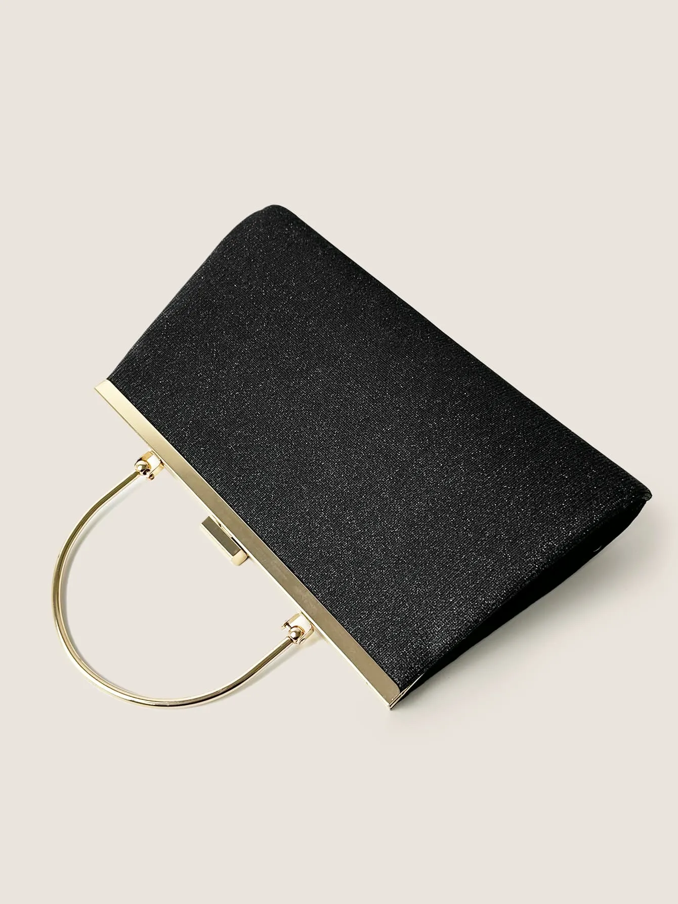 Pleated Detail Square Bag - Black