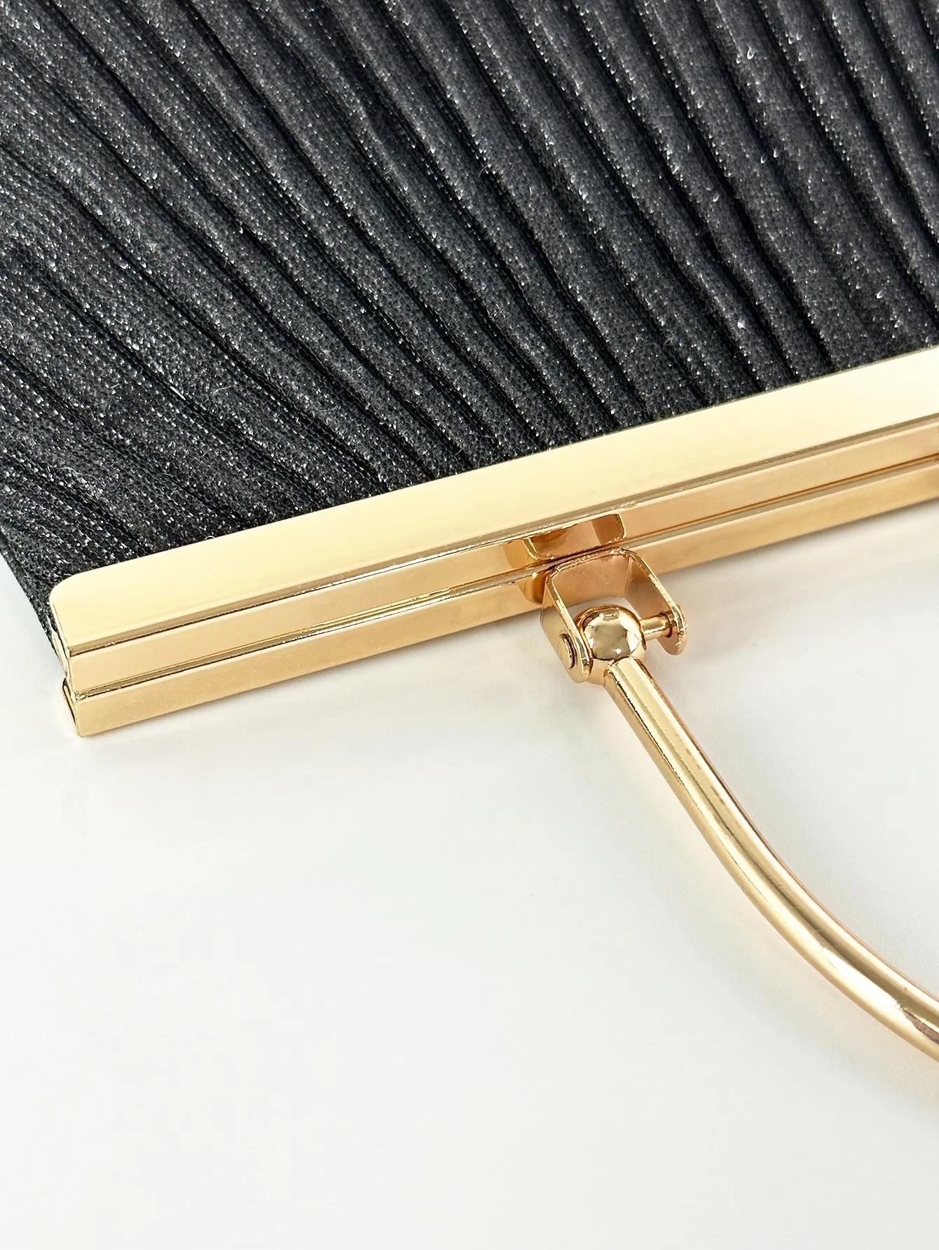 Pleated Detail Square Bag - Black
