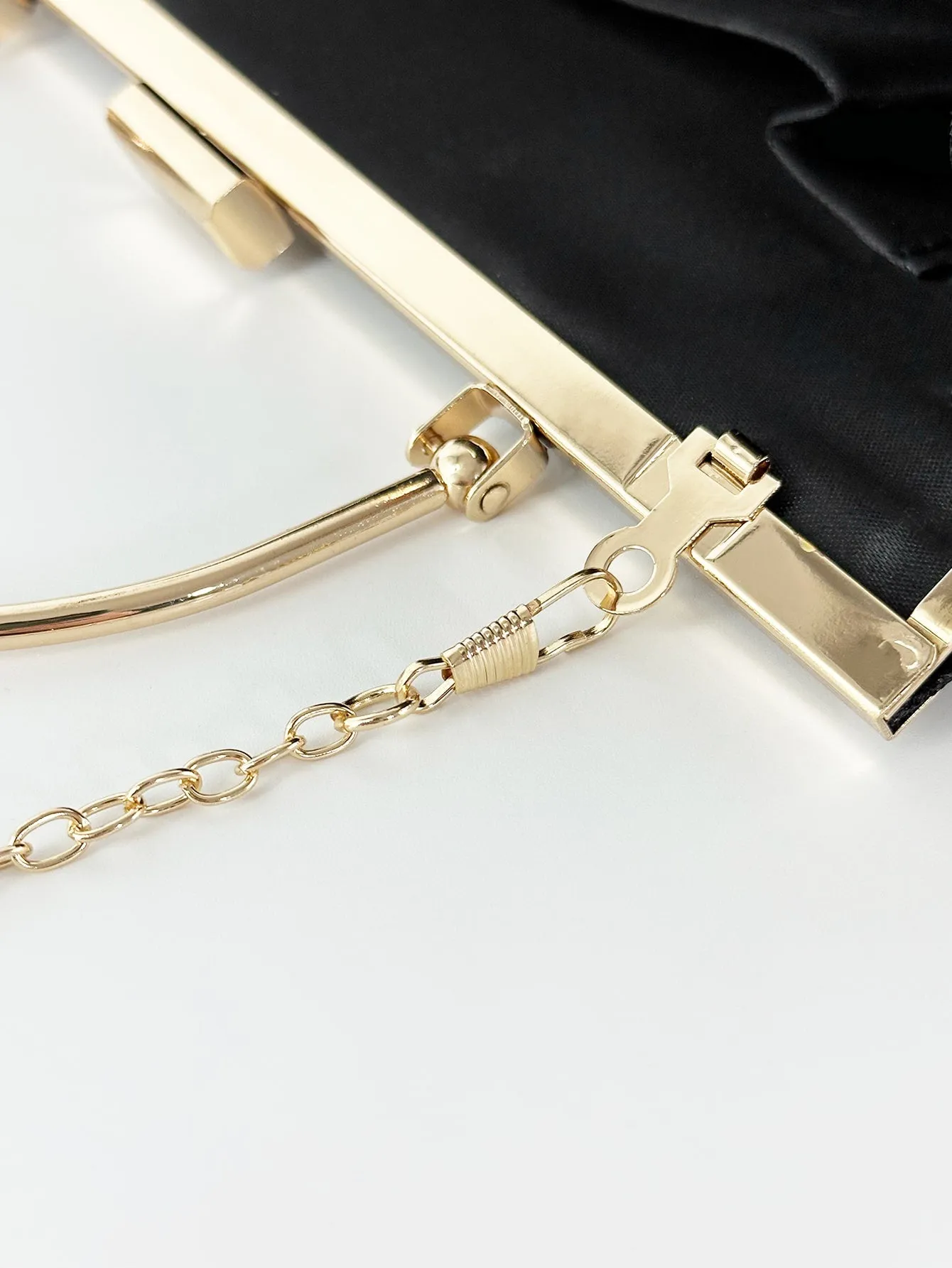 Pleated Detail Square Bag - Black