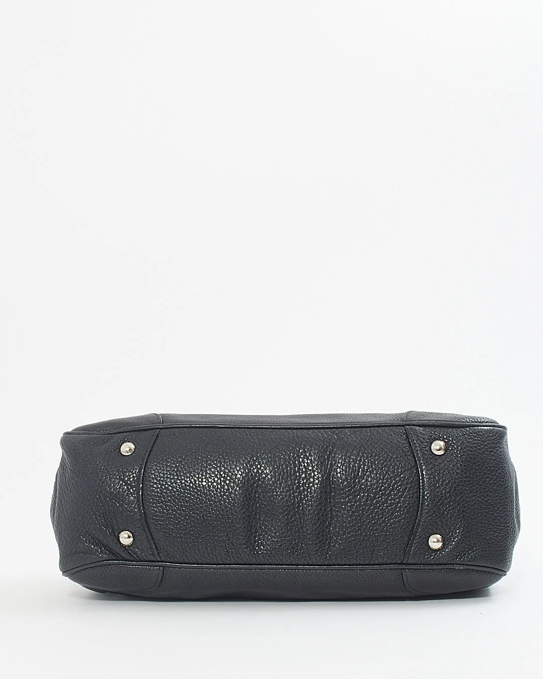 Prada Black Leather Doctor's Bag / Bowler Tote
